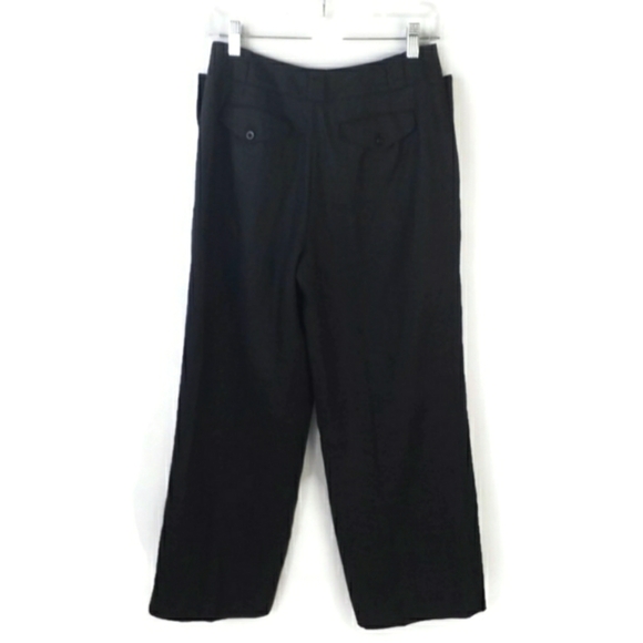 Vintage Talbots Black Irish Linen Straight Leg Lined Ankle Pants Womens Size 4 - Picture 2 of 14